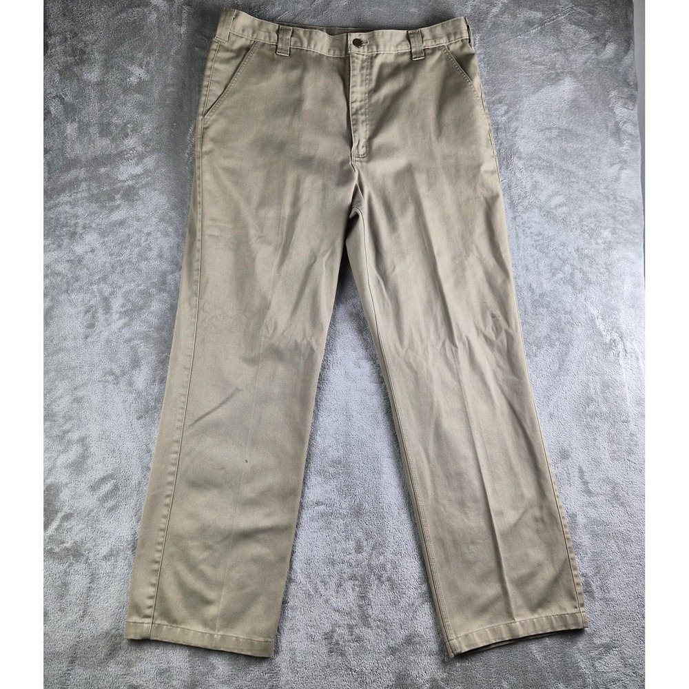 Carhartt Pants Mens 40x34 Tan‎ Khaki Blended Twill Chino Flat Front Workwear